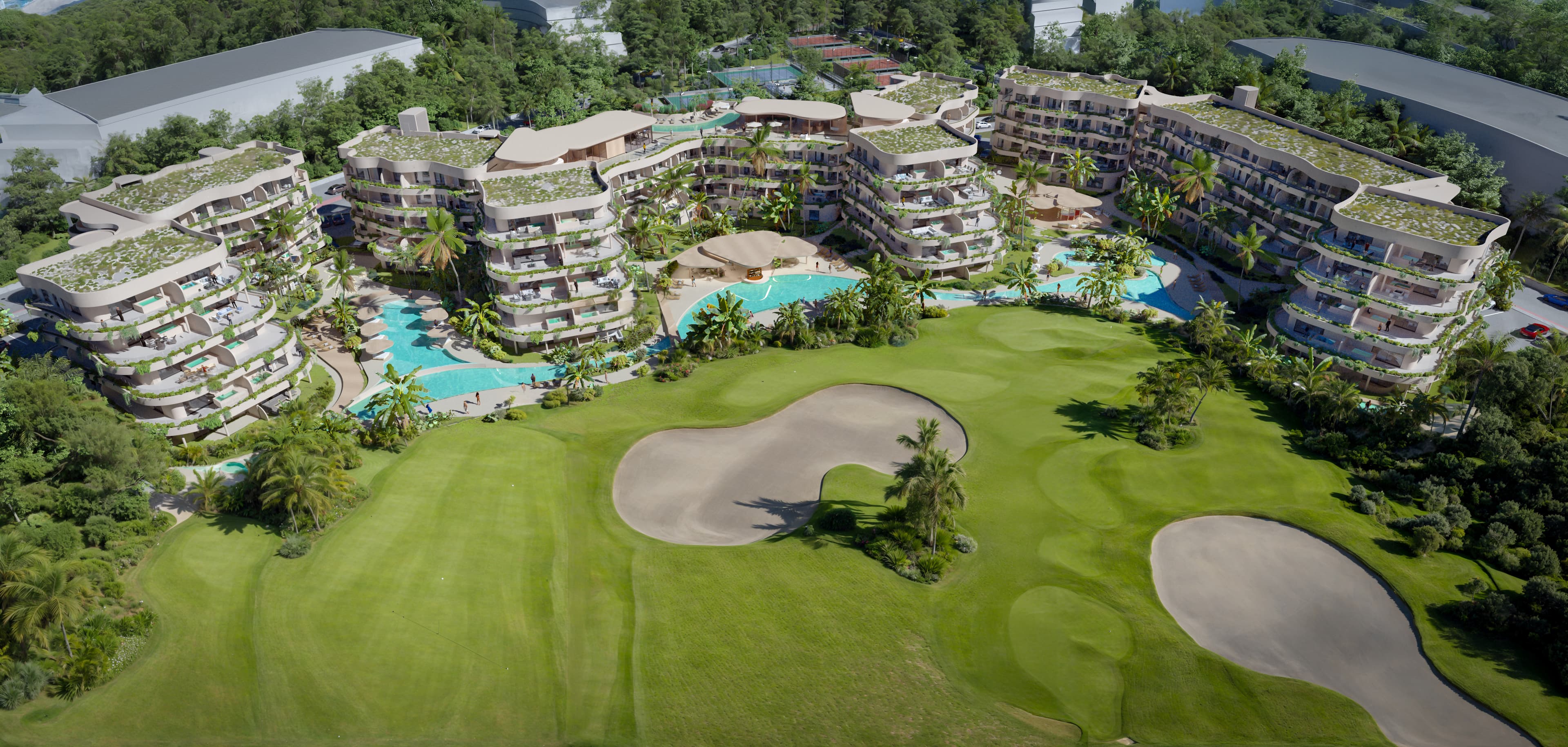 Sun Garden aerial view, Coral Golf Resorts